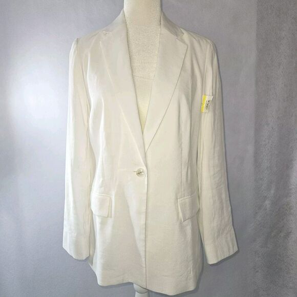 JUDITH & CHARLES Sz 6 White Blazer - Picture 1 of 8